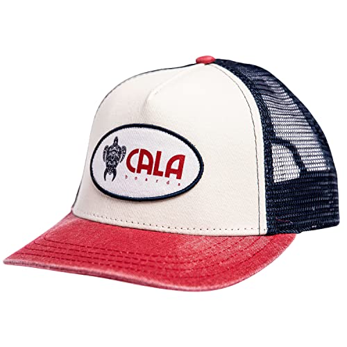 CALA Premium Cap Weiß-Rot, Surfer Cap mit leicht gewölbtem Schirm und Verschluss auf der Rückseite, Snapback Cap | Trucker Cap | Baseball Cap | Basecap Herren | Cap Herren | Baseball Cap Herren von CALA