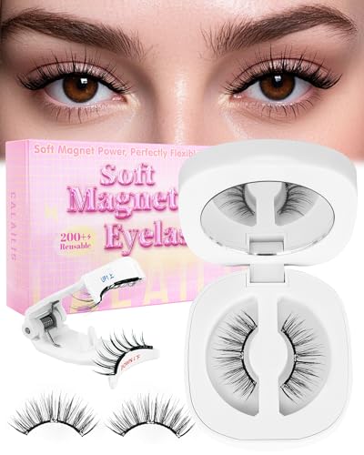 CALAILIS Magnetic Wimpern Upgrade Weiche Wimpern Magnetisch Wiederverwendbare Wasserdichte Magnet WimpernKein Kleber oder Eyeliner Erforderlich Einfach zu Tragen und Entfernen (RC02) von CALAILIS