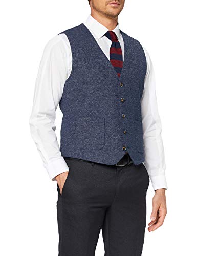 Calamar Herren Sakkoweste Anzugweste, Blau (Blau 42), (Herstellergröße: 54) von CALAMAR MENSWEAR