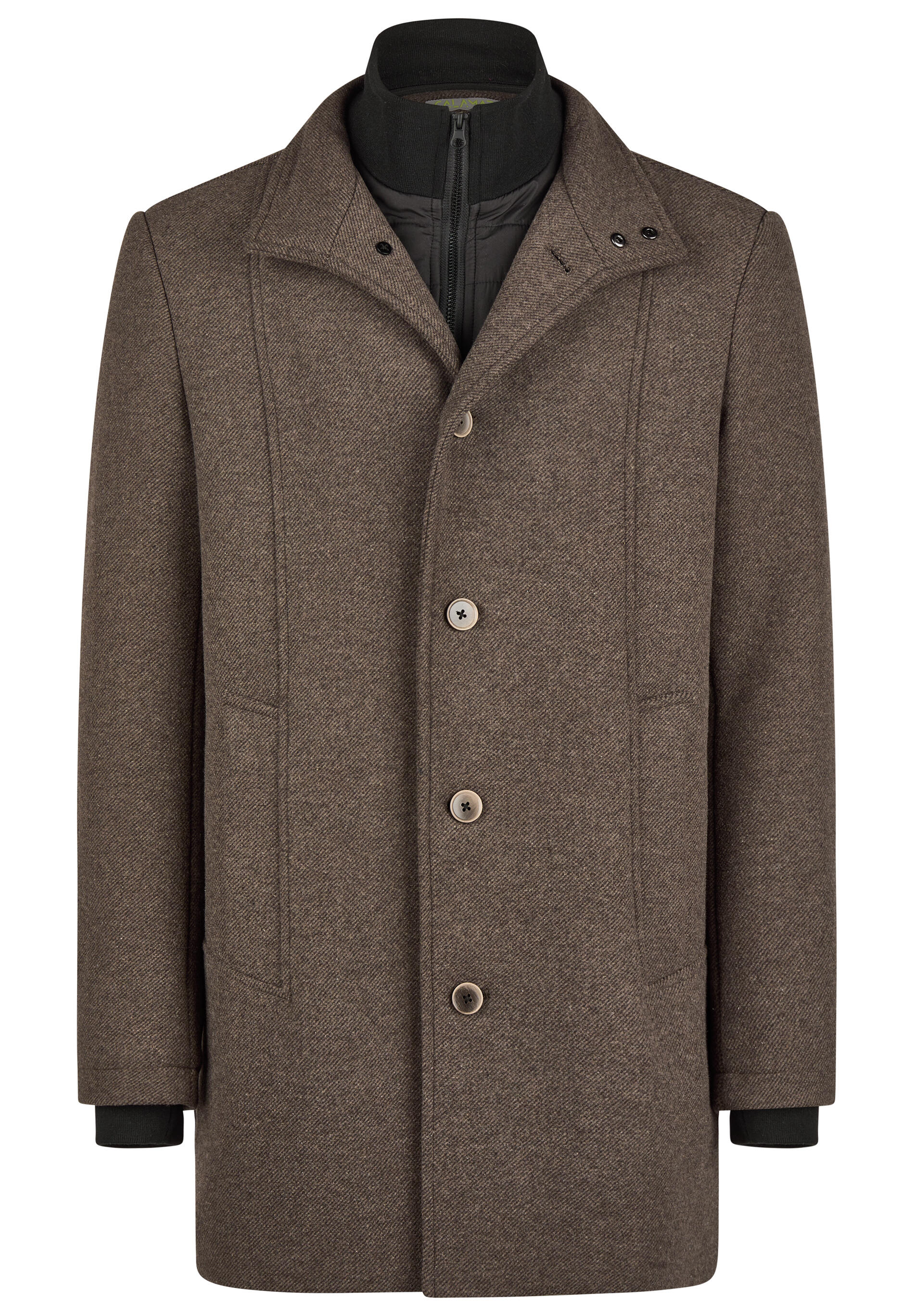 CALAMAR - Twill Wollmantel dark brown - Gr. - 54 von CALAMAR