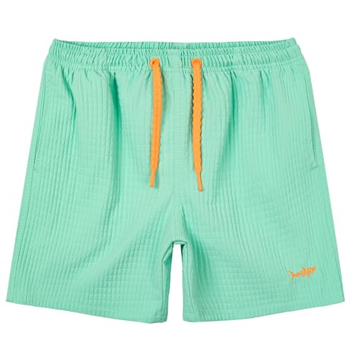 CALBOUNT Jungen Badeshorts Strand Mesh Shorts Leichte Schwimmhose mit Mesh Grün 146-152 von CALBOUNT