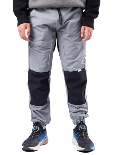 CALBOUNT Jungen Wanderhose Kinder Wasserdicht Trekkinghose Elastische Taille Outdoorhose Grau 160 von CALBOUNT