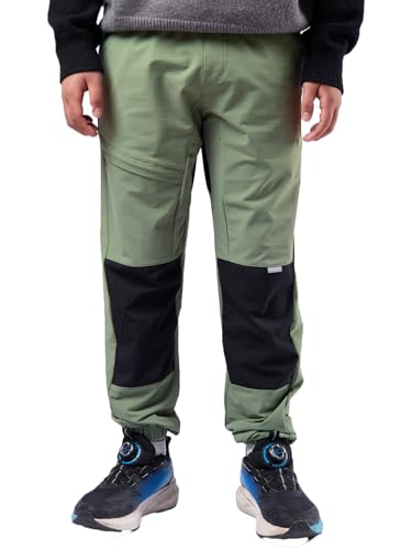 CALBOUNT Jungen Wanderhose Kinder Wasserdicht Trekkinghose Elastische Taille Outdoorhose Grün 150 von CALBOUNT