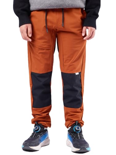 CALBOUNT Jungen Wanderhose Kinder Wasserdicht Trekkinghose Elastische Taille Outdoorhose Orangenbraun 150 von CALBOUNT