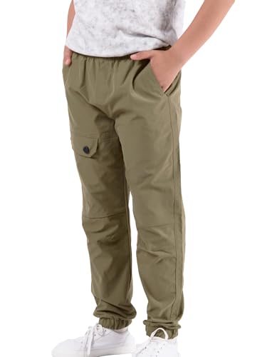 CALBOUNT Kinder Wanderhose wasserdichte Outdoor Trekkinghose Elasticated Waist Jogginghose Beige 150 von CALBOUNT