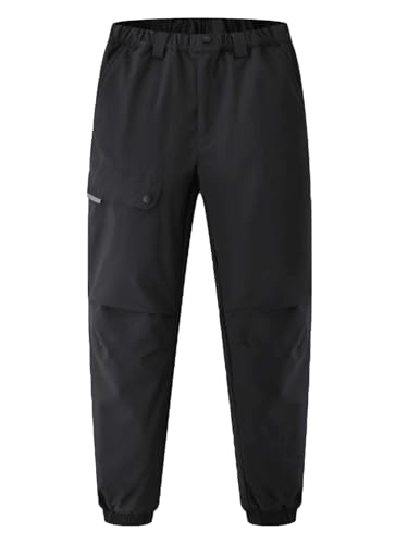 CALBOUNT Kinder Wasserdicht Outdoorhose Jungen Mädchen Gefüttert Cargohose Winter Wanderhose Schwarz 170 von CALBOUNT