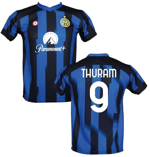 CALCIOGADGETS Offizielles Thuram Inter Trikot 2023-24 für Kinder, Herren, Erwachsene, lizenzierte Replik Home Marcus 9 von CALCIOGADGETS