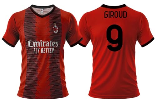 Giroud Milan Trikot Offiziell 2023-24 Kinder Herren Erwachsene Lizenzierte Replik Olivier Home 9, Rosonero, L von CALCIOGADGETS