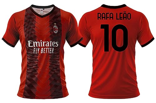 Leao Milan Trikot offiziell 2023-24 für Kinder, Herren, Erwachsene, lizenzierte Replik Rafael 10 Home, Rosonero, 10 Jahre von CALCIOGADGETS