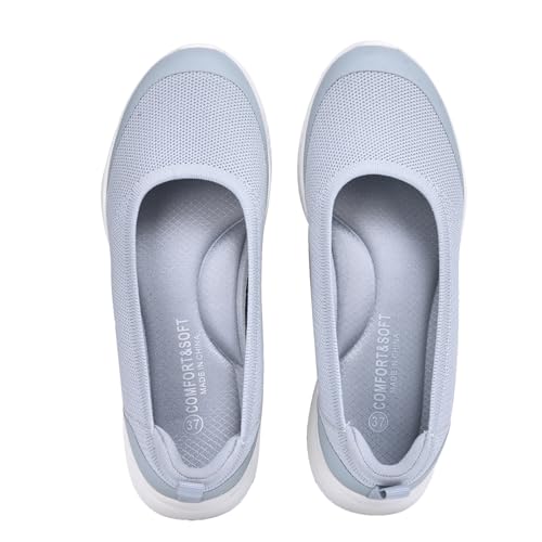 CALEBGAR Slipper Damen Loafer Slip On Sneaker Sportliche Ballerinas Strick Damenschuhe Elegant und Bequem, Weich und Leichte Schuhe Walking Flache von CALEBGAR