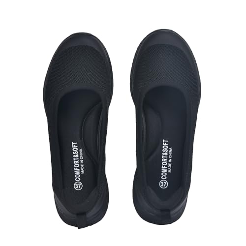 CALEBGAR Slipper Damen Loafer Slip On Sneaker Sportliche Ballerinas Strick Damenschuhe Elegant und Bequem, Weich und Leichte Schuhe Walking Flache von CALEBGAR
