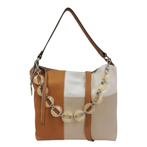 Caleidos Caramel Multi Schultertasche mit Schultergurt und Kette für Damen, mehrfarbig, Einheitsgröße Caleidos Caramel Multi Schultertasche mit Schultergurt und Kette für Damen, mehrfarbig, Einheitsgröße von CALEIDOS