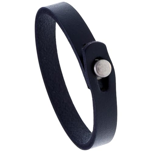 CALFOVERA Schwarzes Echtleder Wickelarmband Für Männer Im Retro Vintage Punk Stil Aus Vollrindleder Verstellbares Handgefertigtes Armband Für Den Täglichen Gebrauch Kostümschmuck Partys Cosplay von CALFOVERA