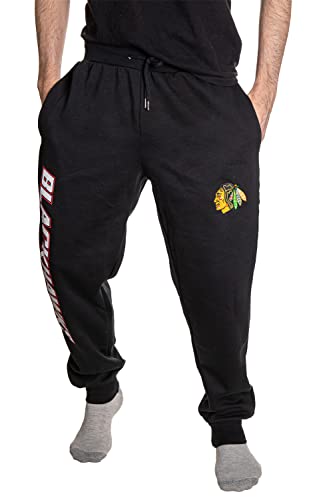 Calhoun Herren-Sweathose aus Baumwoll-Fleece im Jogger-Stil, Chicago Blackhawks, Groß von CALHOUN