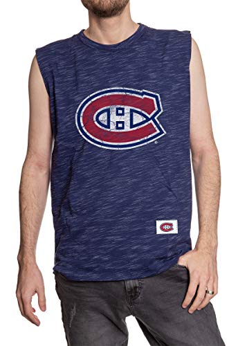 Calhoun NHL Herren T-Shirt mit Team-Logo, Rundhalsausschnitt, Baumwolle, ärmellos - Blau - X-Groß von CALHOUN