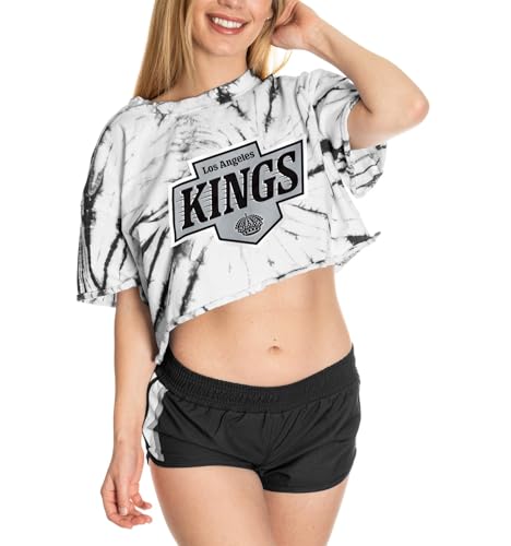 Calhoun NHL Surf & Skate Damen Oversize Drop Shoulder Crop T-Shirt - The Sunset Collection, LA Kings, Small/Medium von CALHOUN