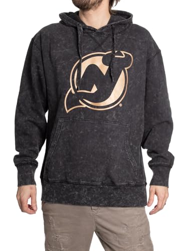Calhoun NHL Surf & Skate Herren-Kapuzenpullover "Golden Era", Team-Logo, Acid Wash, New Jersey Devils, XX-Large von CALHOUN