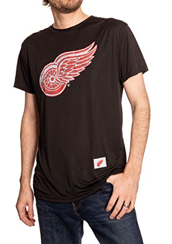 NHL Herren Rashguard-Shirt mit lockerer Passform, kurzärmelig - Schwarz - Groß von CALHOUN