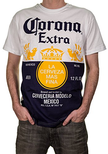 Offizielles Corona Extra Bottle Label Print Herren T-Shirt - mehrfarbig - Klein von CALHOUN