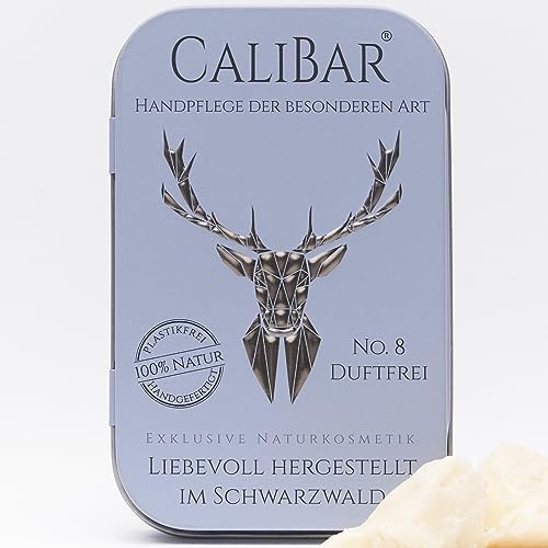 Calibar No.8 Duftfrei - Feste Handcreme - Handbalsam - Nachhaltig ohne Plastik - Für trockene und rissige Hände - Natürlicher Schutz -36g von CALIBAR