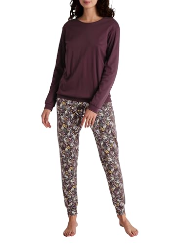 CALIDA African Dreams Bündchen-Pyjama Damen, aus 100% Supima Baumwolle von CALIDA