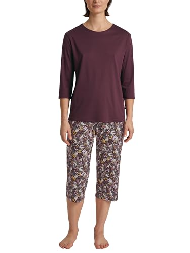 CALIDA African Dreams Bündchen-Pyjama Damen, aus 100% Supima Baumwolle von CALIDA