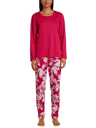 Calida Damen Blooming Nights Pyjamaset, Barberry red, 48-50 von CALIDA