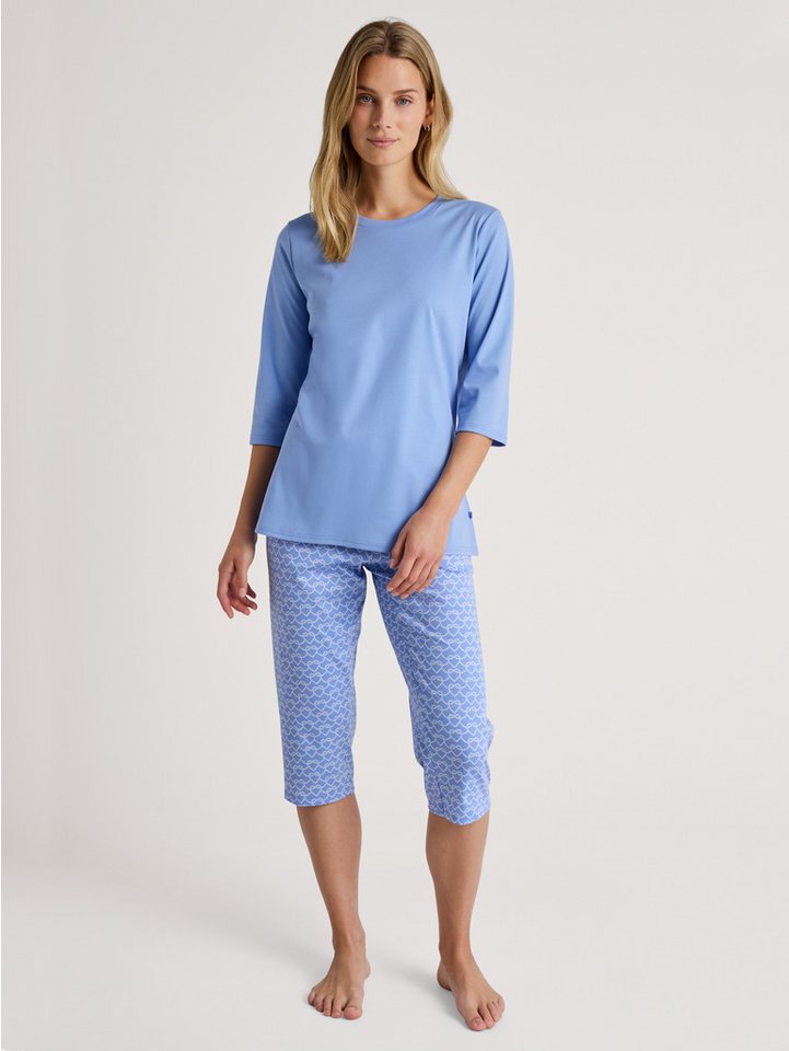 CALIDA Capri-Pyjama Calida Damen Pyjama 41257 Hydrangea Blue (1 Stück, 1 tlg., 1 Stück) von CALIDA