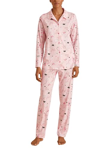 CALIDA Cat Dreams Pyjama, durchgeknöpft Damen, aus 100% Supima Baumwolle von CALIDA