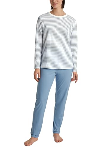 CALIDA Cotton Stripes Pyjama, lang Damen, aus 100% Baumwolle, atmungsaktiv und klimaregulierend von CALIDA