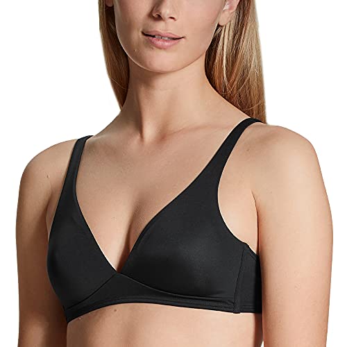 CALIDA Damen BH Eco Sense, Schwarz BH ohne Bügel aus Nylon, mit Verschluss aus Haken und Öse, Größe: 70C CALIDA Damen BH Eco Sense, Schwarz BH ohne Bügel aus Nylon, mit Verschluss aus Haken und Öse, Größe: 70C von CALIDA
