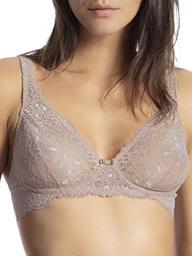 CALIDA Damen BH Sensual Secrets, almondine aus 100% Baumwolle, bügellos aus elastischer Spitze, Größe: 75B von CALIDA