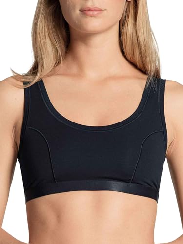 CALIDA Damen Bustier Natural Joy, dark lapis blue aus Baumwolle, Lyocell und Elastan, sportlich mit elastischem Verschluss, Größe: 32/34 von CALIDA