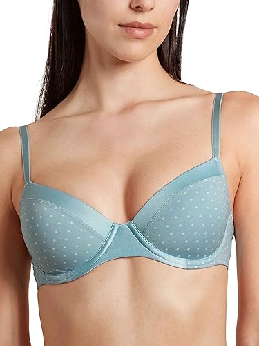 Calida Damen Cate Print BH, Blue Satin, 85B von CALIDA