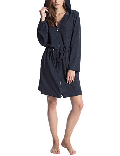 CALIDA Damen Cosy Shower Bademantel mit Kapuze Schlafanzughose, Lounge Blue, 36 EU von CALIDA