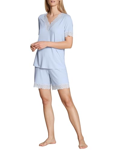 CALIDA Elegant Dreams Kurz-Pyjama Damen, luftiger Schnitt, mit Spitzendetails, fließend und anschmiegsam von CALIDA