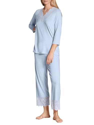 CALIDA Elegant Dreams 7/8-Pyjama Damen, luftiger Schnitt, mit Spitzendetails, fließend und anschmiegsam von CALIDA