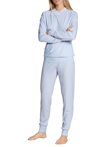 CALIDA Elegant Dreams Bündchen-Pyjama Damen, luftiger Schnitt, mit Spitzendetails, fließend und anschmiegsam von CALIDA