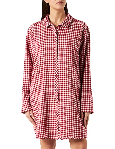 CALIDA Damen Nachthemd Holiday Dreams, rot Sleepshirt aus 100% Baumwolle, besonders weich mit zeitlosem Karomuster, L von CALIDA