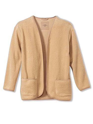 CALIDA Damen Jacke The Home Hub, honey gold aus Baumwolle und Polyester, locker geschnitten mit aufgesetzten Fronttaschen, Größe: 40/42 von CALIDA