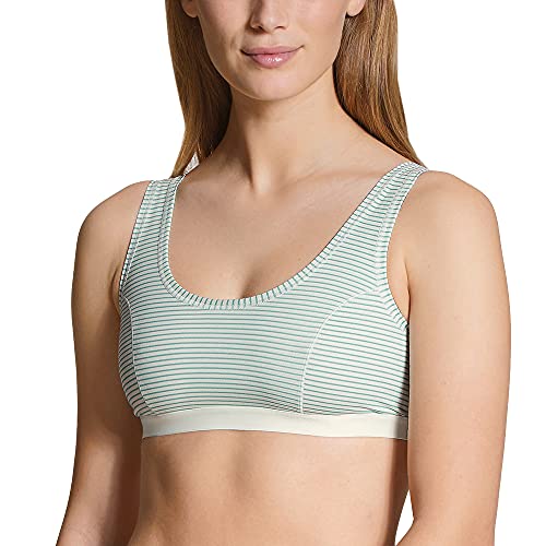 CALIDA Damen Unterwäsche Natural Joy Stripe, grün sportlich aus Baumwolle, Tencel, Modal und Elastan, lässiger Schnitt und hochwertige Verarbeitung, Größe: 32/34 von CALIDA