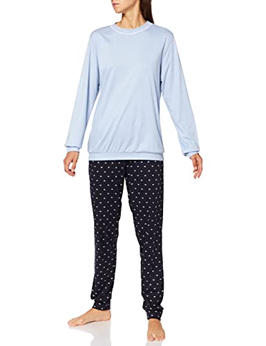 CALIDA Night Lovers Bündchen-Pyjama Damen, aus 100% Supima-Baumwolle, mit stoffbezogenem Gummibund von CALIDA