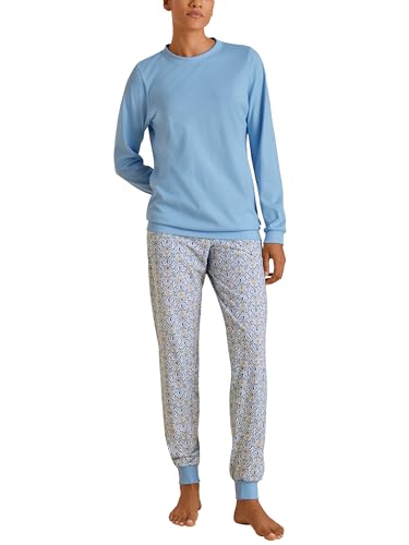 CALIDA Spring Nights Bündchen-Pyjama Damen, aus 100% Baumwolle, atmungsaktiv und klimaregulierend von CALIDA