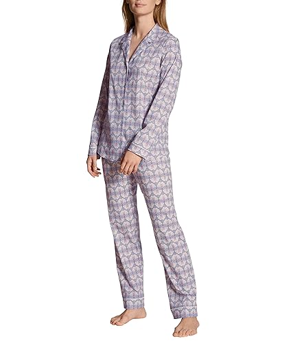 CALIDA Damen Pyjamaset Midsummer Dreams, blau aus 100% Baumwolle, klassischer Schnitt, Größe: 48/50 von CALIDA
