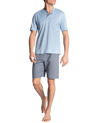 CALIDA Relax Choice Kurz-Pyjama Herren, aus 100% Supima-Baumwolle, mit stoffbezogenem Gummibund von CALIDA