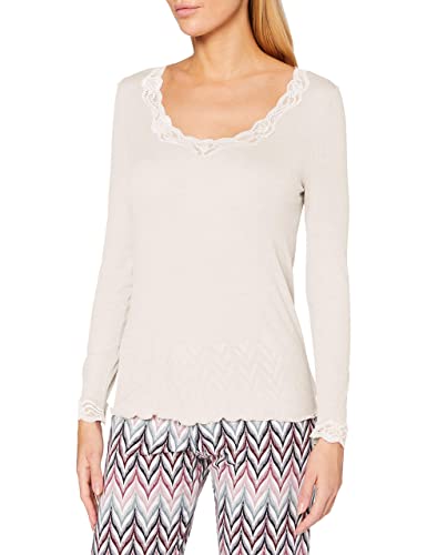 Calida Damen Richesse Lace Langarmshirt, Light Ivory, 44-46 von CALIDA