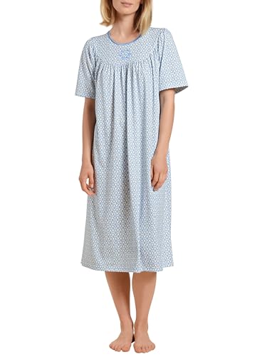 CALIDA Soft Cotton Kurzarm-Nachthemd, Länge 110cm Damen, aus 100% Baumwolle, mit sanft glänzender Satin-Paspelierung von CALIDA