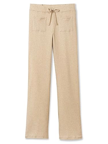 CALIDA Damen Hose The Home Hub, creamy wool aus Baumwolle und Elastan, mit weit ausgestelltem Schnitt und aufgesetzten Taschen, Größe: 44/46 von CALIDA