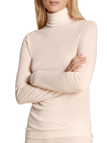 CALIDA True Confidence Langarmshirt mit Rollkragen Damen, aus Wolle-Seide, Feinripp, temperaturausgleichend und geruchsneutralisierend von CALIDA