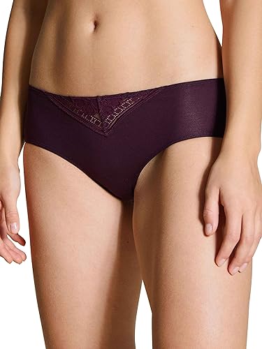 CALIDA Damen Unterwäsche Modal Sense, dark violet aus Tencel, Modal und Elastan, mit ausdrucksstarken Spitzenelementen, Größe: 36/38 von CALIDA